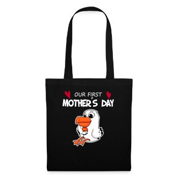 Muttertag - erster Muttertag Geschenk - Stoffbeutel - Schwarz - Vorne