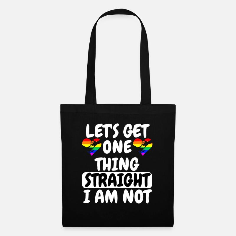 Gay Pride Month Regenbogen Herz Geschenk LGBT - Stoffbeutel - Schwarz