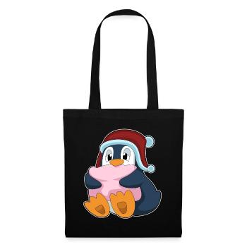 Pinguin Schlafen Kissen - Stoffbeutel - Schwarz - Vorne