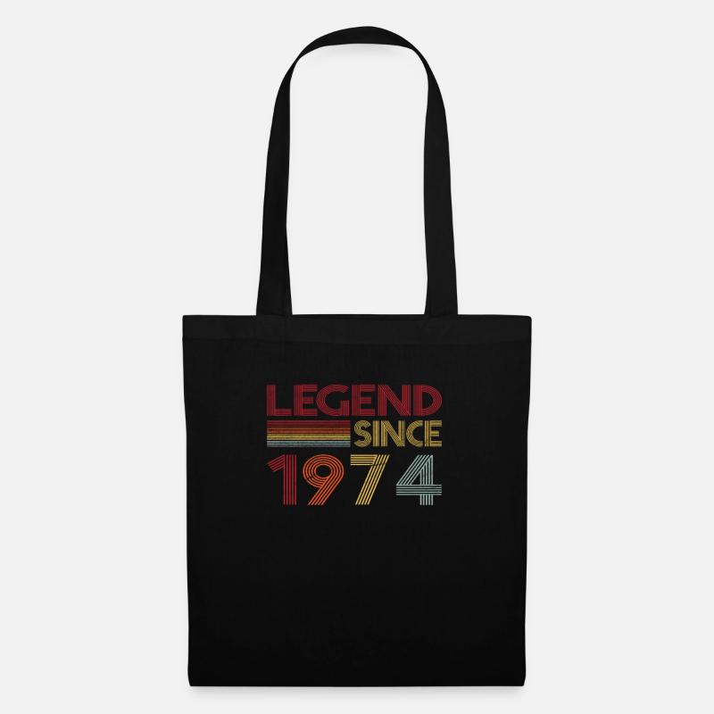 1974 Geburtstag Legend since Retro Vintage - Stoffbeutel - Schwarz