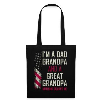 Dad And Great Grandpa American Flag Funny Fathers - Tote Bag - black - Front