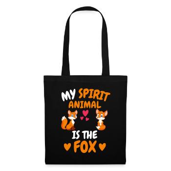 Mein spirituelles Tier Wald Tier Geschenk Fuchs - Stoffbeutel - Schwarz - Vorne