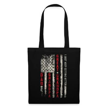 Dad Grandpa Patriotic USA Flag From Grandkids - Tote Bag - black - Front