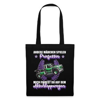 Abschleppwagen Abschleppdienst Mädchen Geschenk - Stoffbeutel - Schwarz - Vorne