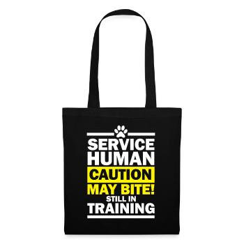 Service Human Caution May Bite Still in Training - Tote Bag - black - Front