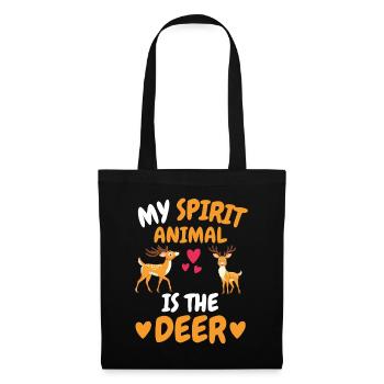 Mein spirituelles Tier Wald Tier Geschenk Hirsch - Stoffbeutel - Schwarz - Vorne