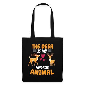 Animal préféré Animal Forest Animal Funny Gift Deer - Sac en tissu - noir - Devant