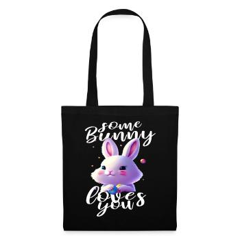 mignon lapin de Pâques vous aime - Sac en tissu - noir - Devant