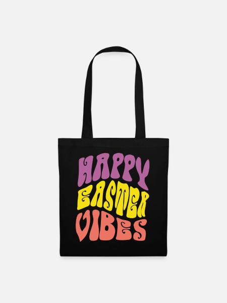 Happy Easter Vibes - Stoffbeutel - Schwarz