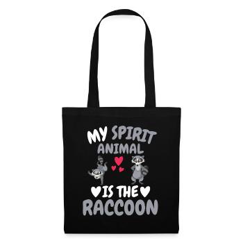 Mein spirituelles Tier Wald Tier Geschenk Waschbär - Stoffbeutel - Schwarz - Vorne
