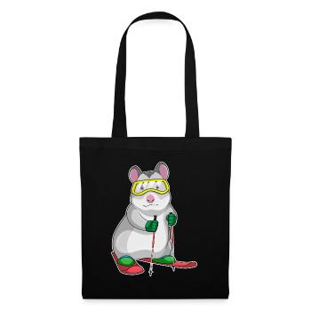 Hamster Skier Ski - Sac en tissu - noir - Devant