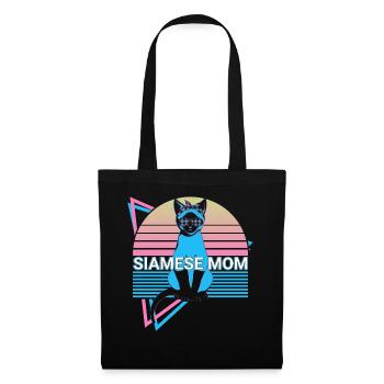 Drôle de chat siamois Rétro - Sac en tissu - noir - Devant