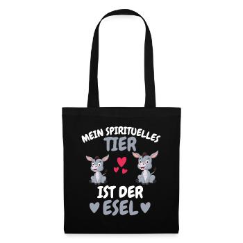 Bauernhof Tier Spirituelles Tier Geschenk Esel - Stoffbeutel - Schwarz - Vorne