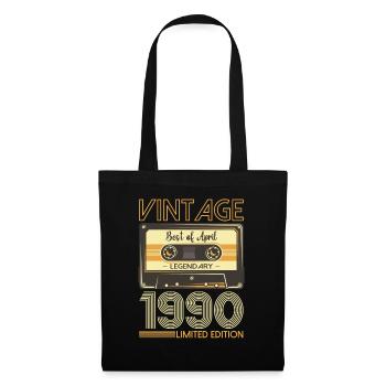 33rd Birthday Man Cassette April Vintage 1990 - Tote Bag - black - Front