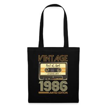 37th birthday man cassette April born 1986 - Tote Bag - black - Front