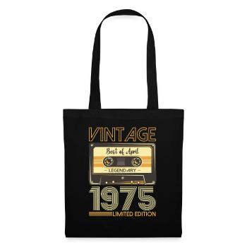 48th Birthday Man Cassette April Vintage 1975 - Tote Bag - black - Front