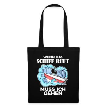 Boote Motorboot Kapitän Boot Seefahrt Geschenk - Stoffbeutel - Schwarz - Vorne