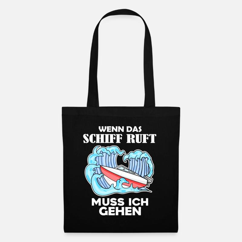 Boote Motorboot Kapitän Boot Seefahrt Geschenk - Stoffbeutel - Schwarz