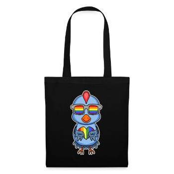 Rainbow - Chicken with glasses and heart - Tote Bag - black - Front