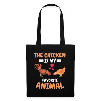 Poulet cadeau drôle d’animal animal préféré - Sac en tissu - noir - Devant