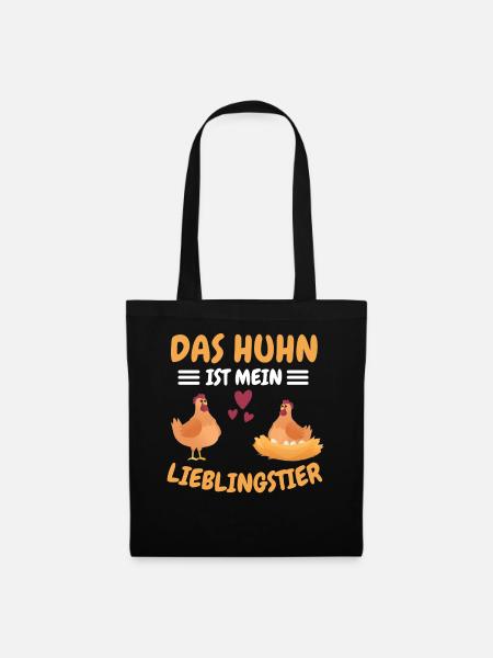 Bauernhof Tier Lieblingstier Bauern Geschenk Huhn - Stoffbeutel - Schwarz