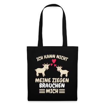 Bauernhof Tier Landwirt Lustiges Geschenk Ziege - Stoffbeutel - Schwarz - Vorne