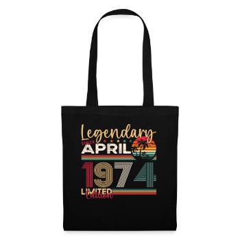 49th birthday man April Born 1974 Legendary - Tote Bag - black - Front