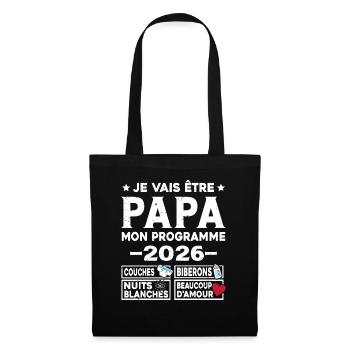 Je vais être papa mon programme en 2026 - Sac en tissu - noir - Devant