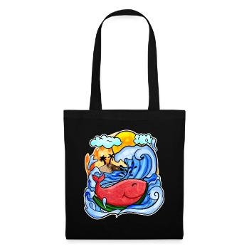 Baleine pastèque - Sac en tissu - noir - Devant