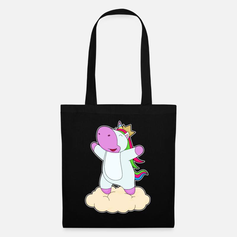 Einhorn Krone - Stoffbeutel - Schwarz