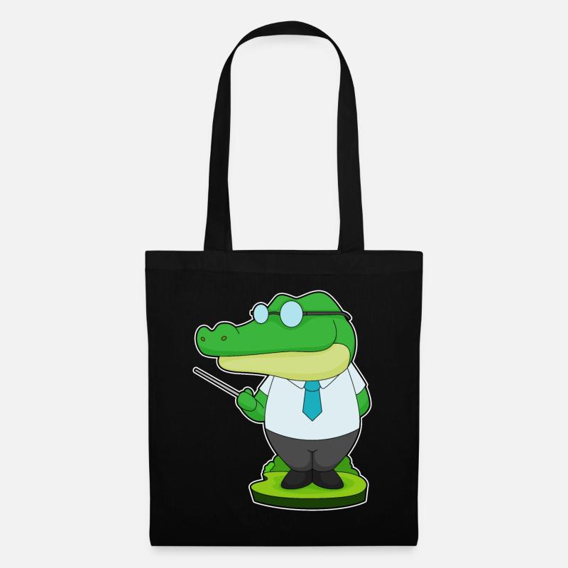 Pointeur de l’enseignant Crocodile - Sac en tissu - noir