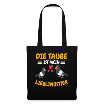 Vogel Lieblingstier Taubenrennen Geschenk Taube - Stoffbeutel - Schwarz - Vorne