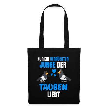 Jungen Taubenzüchter Vogel Jungs Geschenk Taube - Stoffbeutel - Schwarz - Vorne
