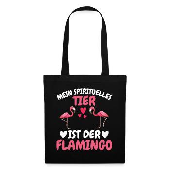 Rosa Vogel Spirituelles Tier Geschenk Flamingo - Stoffbeutel - Schwarz - Vorne