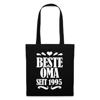 Beste Oma seit 1995 - Oma Geschenk - Stoffbeutel - Schwarz - Vorne