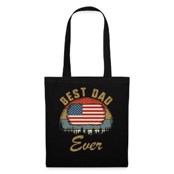 Best Dad Ever US American Flag Patriotic Fathers - Tote Bag - black - Front