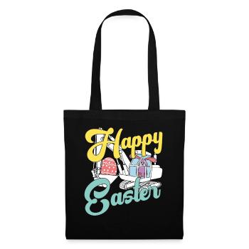 Bunny Happy Easter Day Spring Hunt Eggs Rabbit - Tote Bag - black - Front
