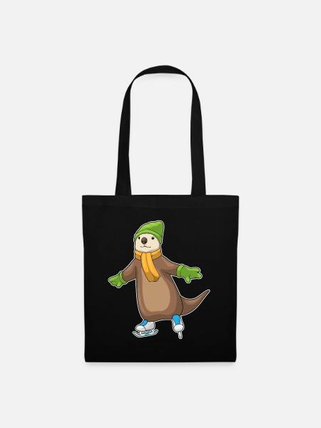 Otter Eislaufen Schlittschuhe - Stoffbeutel - Schwarz
