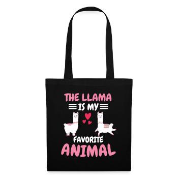 Lieblingstier Alpaka Tier Lustiges Geschenk Lama - Stoffbeutel - Schwarz - Vorne