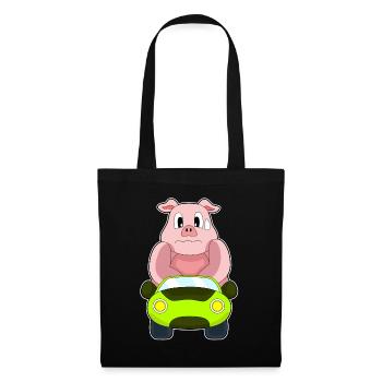 Pig Car - Tote Bag - black - Front