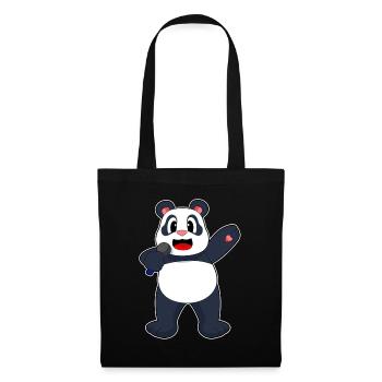 Panda Singer Chant au micro - Sac en tissu - noir - Devant
