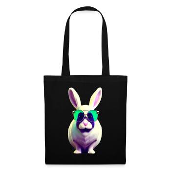 Lapin cool avec des lunettes de soleil - Sac en tissu - noir - Devant