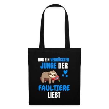 Tropisches Tier Jungs Lustiges Geschenk Faultier - Stoffbeutel - Schwarz - Vorne