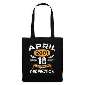 22. Geburtstag Mann April Jahrgang 2001 Legendär - Stoffbeutel - Schwarz - Vorne