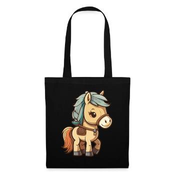 Cute horse for school beginners and kindergarten children - Tote Bag - black - Front