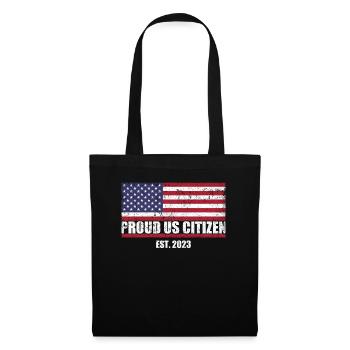 Proud US Citizen est. 2023 USA Flag - Tote Bag - black - Front