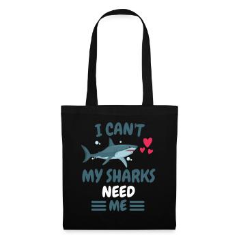 Je ne peux pas animal cadeau drôle requin prédateur - Sac en tissu - noir - Devant