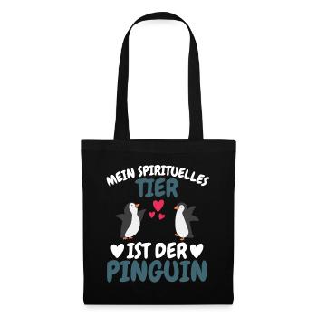 Antarktis Tier Spirituelles Tier Geschenk Pinguin - Stoffbeutel - Schwarz - Vorne