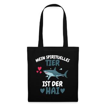 Ozean Tierliebhaber Spirituelles Tier Geschenk Hai - Stoffbeutel - Schwarz - Vorne