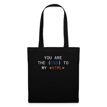 Vous êtes le CSS de mon HTML Cute - Sac en tissu - noir - Devant